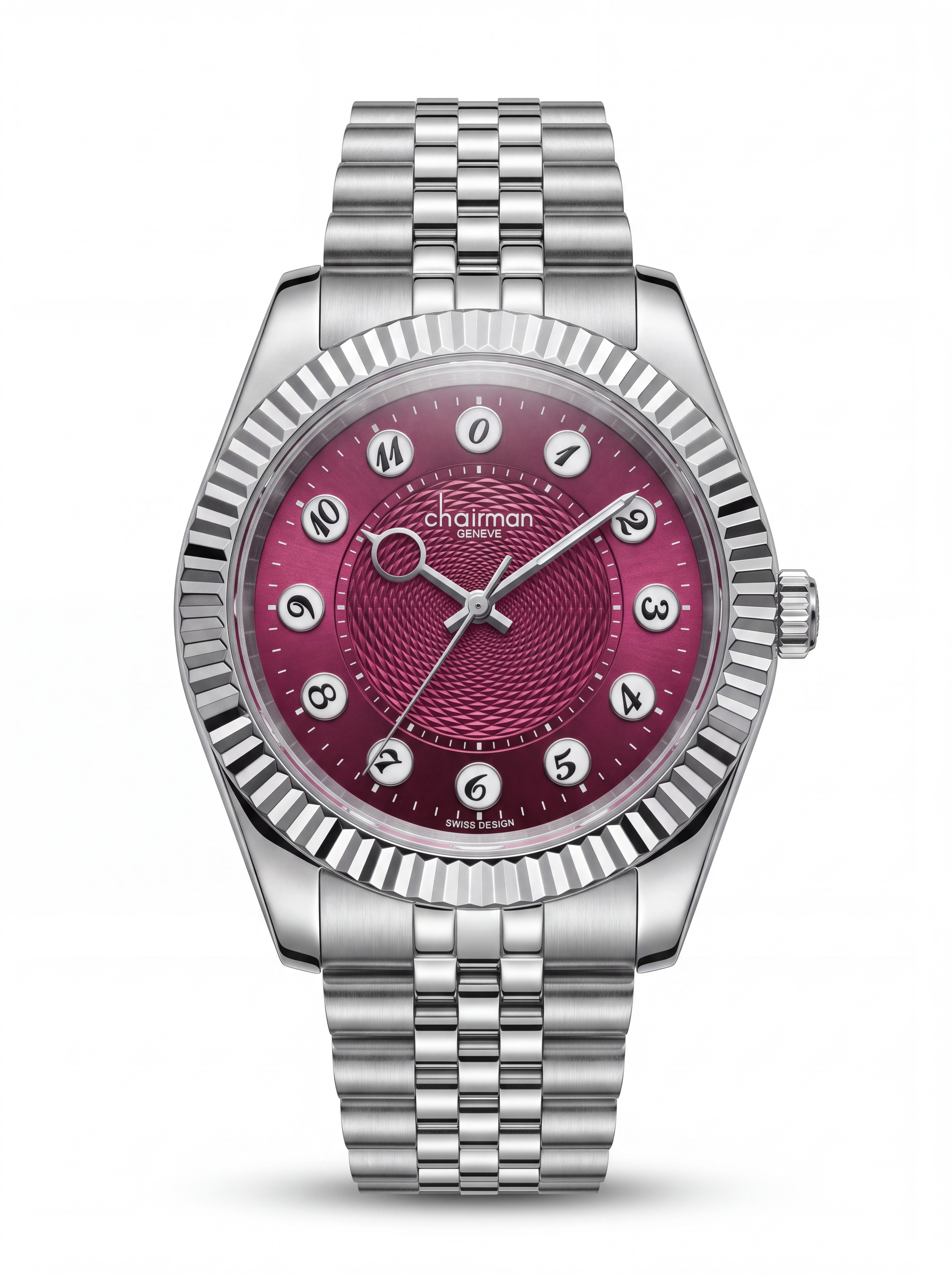 Chairman Geneve - Burgundy Guilloche